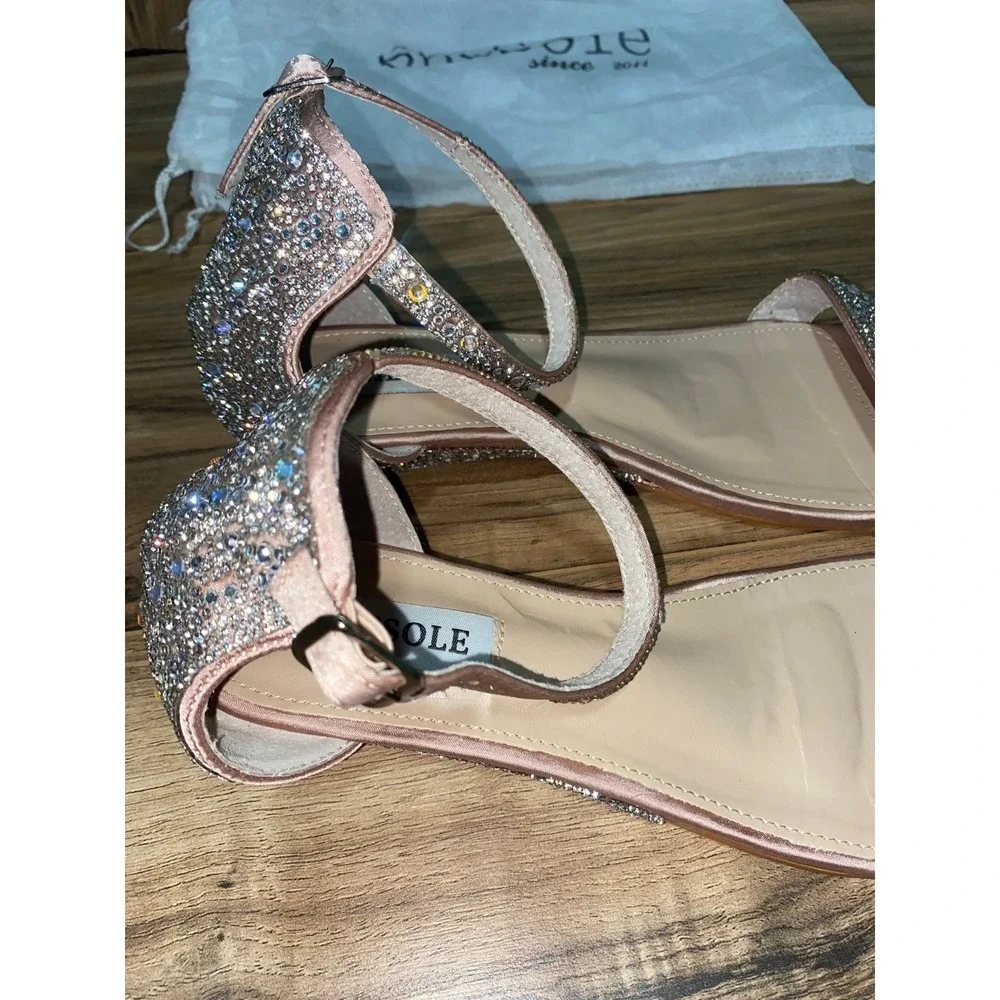 SheSole Open Toe Rhinestone Strappy Sandal, sz‎ 11
